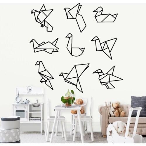 Custom paper crane Wall Sticker Wall Decal Sticker Home Decor For Kids Rooms Diy Home Decoration Art Decals