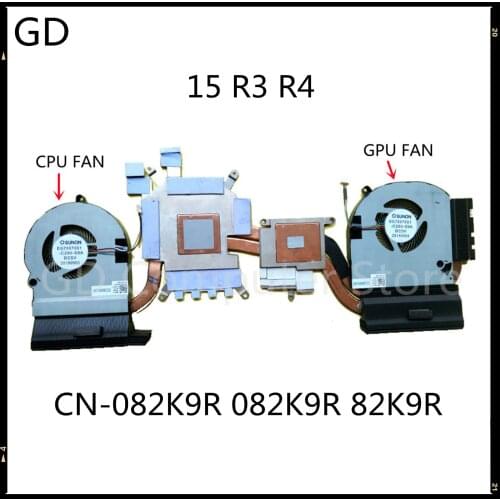 GD New Original For DELL Alienware 15 R3 R4 Series CPU Laptop Cooling Heatsink CN-082K9R 082K9R 82K9R Full Tested Fast Shipping