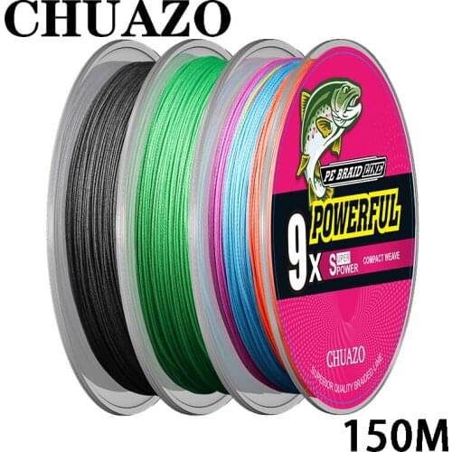 CHUAZO X9 Strands Braided Fishing Line Multifilament 150M Carp Fishing Japanese Braided Wire Fishing Accessories Pe Line