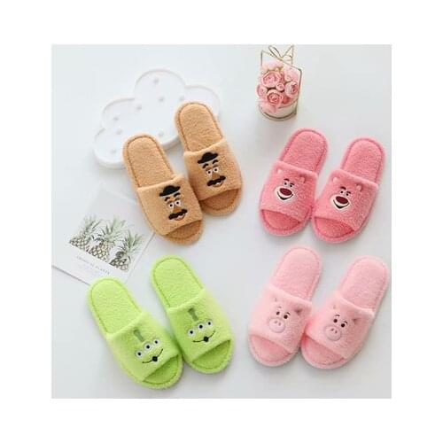 Disney Toy Story Anime Figures Cartoon Product Cosplay Accessories Plush Slippers Warm Home Shoes Gifts Unisex
