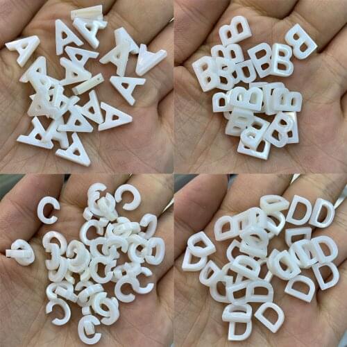 10pcs/lot Natural Sea Shell Pendant Capital Letter Shell Pendant for Charm Jewelry Making DIY Necklace Earring Accessories
