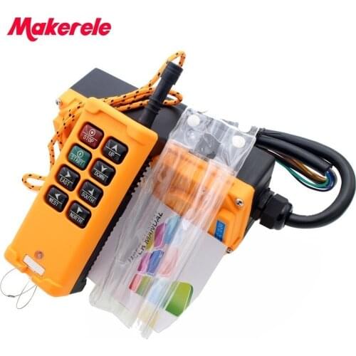 8 Keys Industrial Remote Controller Switch DC12/24V AC36/110/220/380V MKHS-8 2 Transmitter + 1 Receiver Crane Transmitter