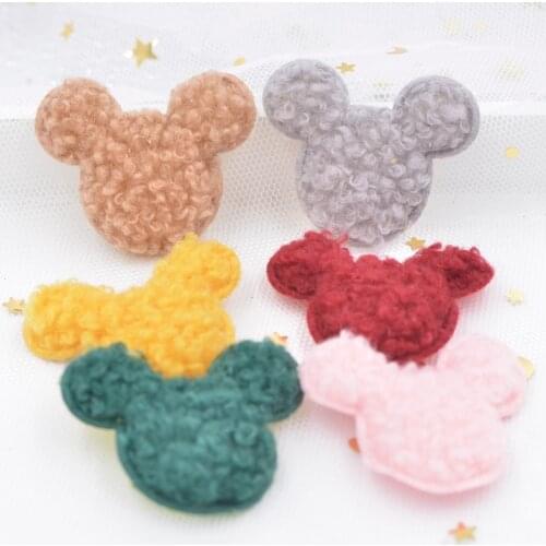 Puffy Soft Teddy Plush Padded Patches Cartoon Mouse Appliques for DIY Clothes, Crafts, Hat, Bag, Woolen Gloves, Socks Decor S54