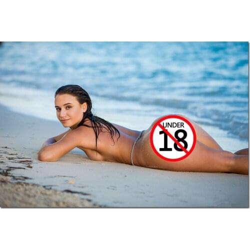 Sexy Girl on the Beach Wallpaper Sexy Model Adult Artistic Posters Wall Art Unframed Canvas Paintings for Home Room Decor