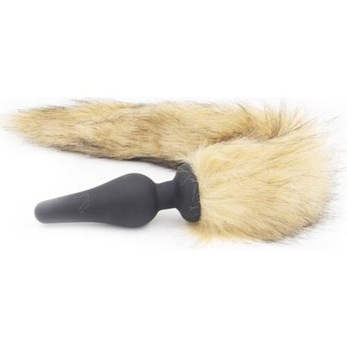Dingye Silicone anal plug Fox tail adult toys anal plug tail beads sex products Fox Tail Butt Plug sex toys