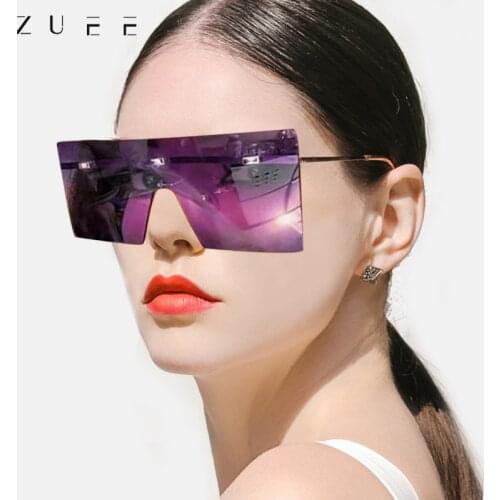 Oversized Rimless Sunglasses Fashion Women Metal Gradient Sun glasses Luxury Lady Sunglass Eyewear UV400 Shades gafas de sol