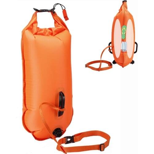 Swimming Bag Inflatable Swimming Buoy Life Bag Floating Dry Bag Swimming Diving Safety Signal Air Bag Rescue Buoy with Whistle
