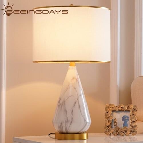 Light Luxury Stone Ceramic Table Lamp Modern Creative Personality Designer Led Table Lamp for Living Room Bedroom Bedside Lamp