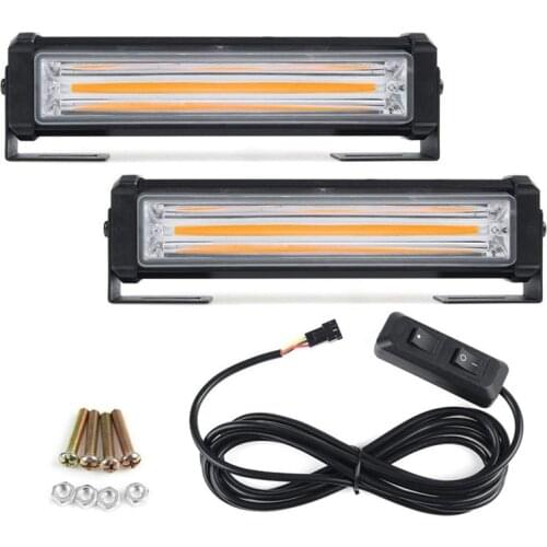 LED Car Front Grille Warning Light Head Mini Strobe Emergency Lightbar Surface Mount for Fire Truck Police 12V