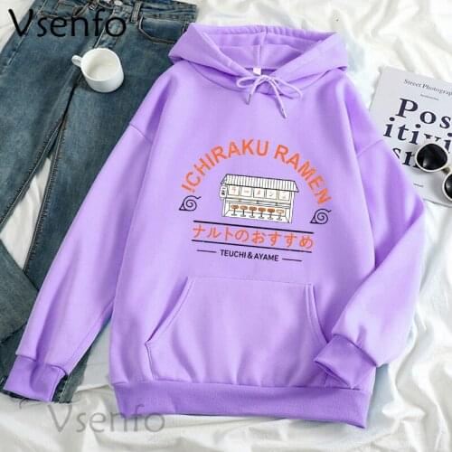 Ichiraku Ramen Hoodie Women Men Vintage Sweatshirt Harajuku Japanese Anime Manga Streetwear Pullovers Sweatshirts 90s Aesthetic