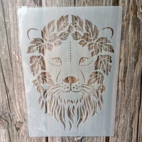 A4 Size DIY Craft Chain Lion Stencil for Painting on Wood,Fabric,Walls Art Scrapbooking Stamping Album Embossing Paper Cards