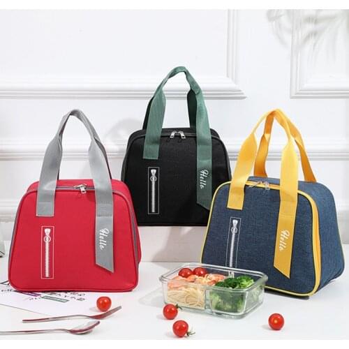 Large Capacity Fresh Cooler Bags Waterproof Oxford Portable Geometry Thermal Lunch Bag For Women Lunch Box Tote Picnic Food Bags