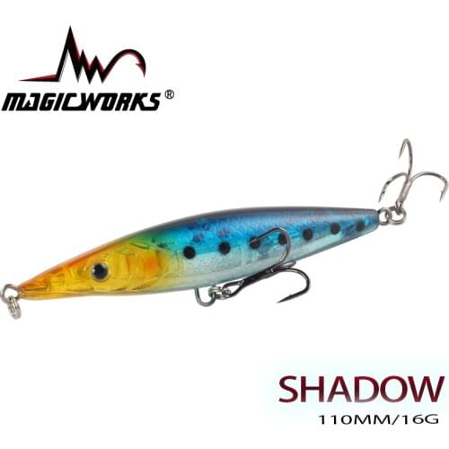 MAGIC WORKS Topwater Pencil Lures Stickbait Floating Hard Fishing Tackle 110mm 16g Long Casting Wobblers For Fishing Seabass