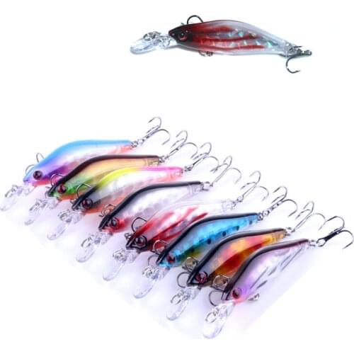 Hard Plastic Minnow Lure 8Pcs 8cm 6.3g Artificial Wobblers Reflective Fake Bait Pesca Peche Fishing Lure