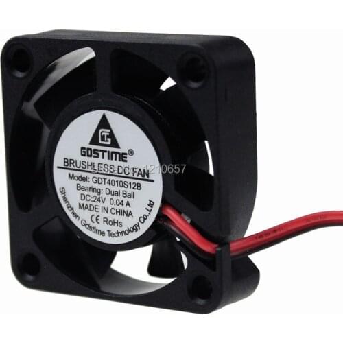 100PCS lot 40x40x10mm 40mm 4cm Ball Bearing 2 Pin 12V DC Brushless Cooler Cooling Fan