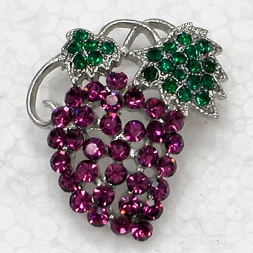 12pcs/lot Wholesale Fashion Brooch Rhinestone Grapes Pin brooches C101081