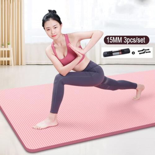 200*61CM 15mm Non Slip Yoga Mat NBR Fitness Exercise Mat Sports Cushion Gymnastic Pads for Gym Pilates Exercises Pad Mat XA264A