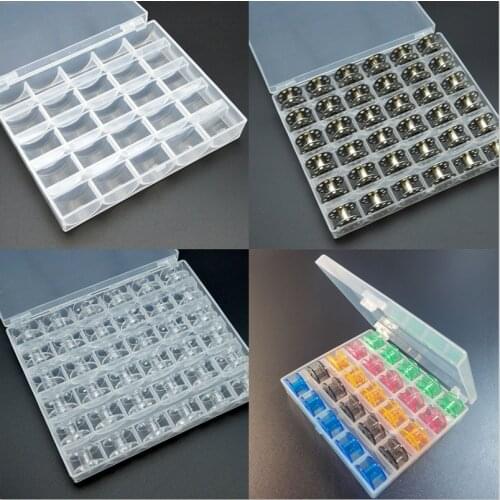 25Pcs/Set Bobbins Box Set Sewing Machine Spools Colorful Plastic Metal and Case Storage Box Sewing Equipment Tools Accessories