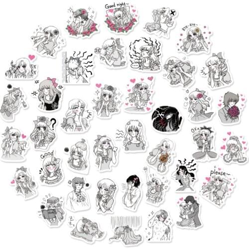 40Pcs Cute Elegant Indifference Girl Colorful Decoration Sticker Diy Ablum Diary Scrapbooking Junk Journal Sticker Stationery