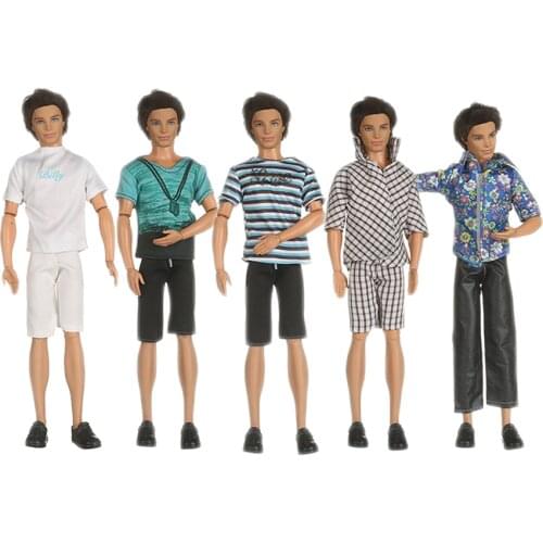 5 Set Men Cool Casual Suit Prince Fashion Wear Outfit For 11.8 Inch Friend Ken Doll Clothes Accessories,Best Birthday Gift Toys