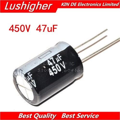 5PCS 450V47UF 16*25mm 47UF 450V 16x25 mm Aluminum Electrolytic Capacitor DIP