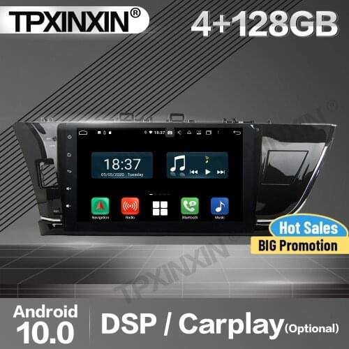 128G Carplay Car Radio 2 Din Stereo Receiver Android For Toyota Corolla 2014 2015 GPS Navigation Player Audio Recorder Head Unit