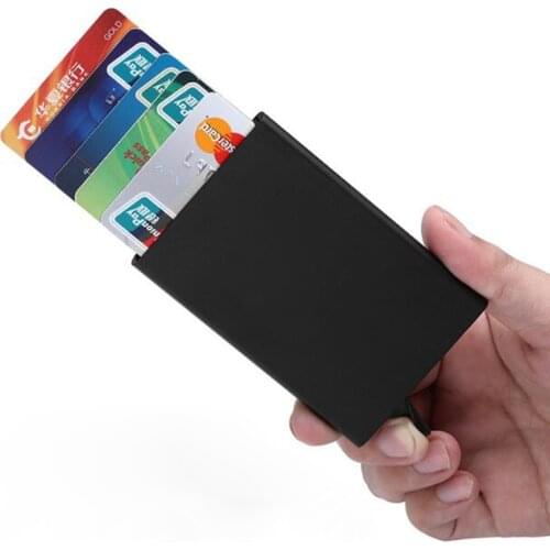 Automatic credit card box anti-brush creative business card box membership card clip fashion aluminum bank card bag