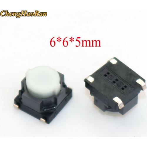 ChengHaoRan no sound 6*6*5 4pin SMD Silent Mute Push Button Switch silicone keypad tact switch silicon Switches 6 * 6 * 5 MM