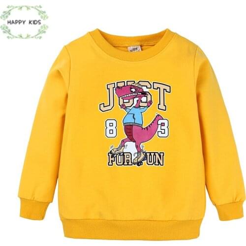 Kids Boy Long Sleeve Cartoon cute Animal Dinosaur Shirt Toddler Tops Tee boys Clothes Children fashion Sweater DSY393