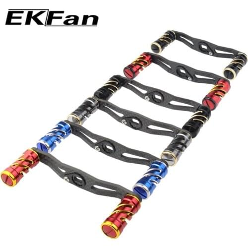 EKFan High Quality Carbon fiber Fishing Reel Handle + Kaleidoscope style alloy knob for 8*5MM hole DAI Fishing reel accessories