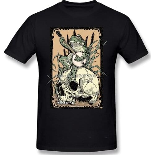Music Funny Nature Guitar Art Musician Arrival TShirt Victorian Frog Playing Banjo Oversize Shirt For Men T-Shirt