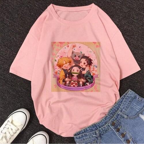 Japanese Anime Demon Slayer T Shirt Women Hot Streetwear Tshirt Kimetsu No Yaiba Clothes Female T-shirt Anime Top Tees Yaiba