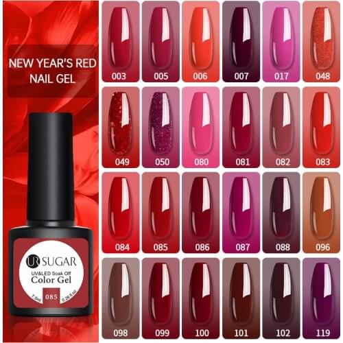 UR SUGAR Nail Gel Varnish 7.5ml High Quality Gold Silver Red Glitter Color Nail Gel Polish Holographics Color UV Gel for Salon