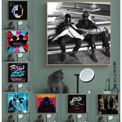 Oil Painting Daft Punk Starboy Bangalter Art Rap Music Album Star Poster Prints Canvas Wall Pictures For Living Room Home Decor