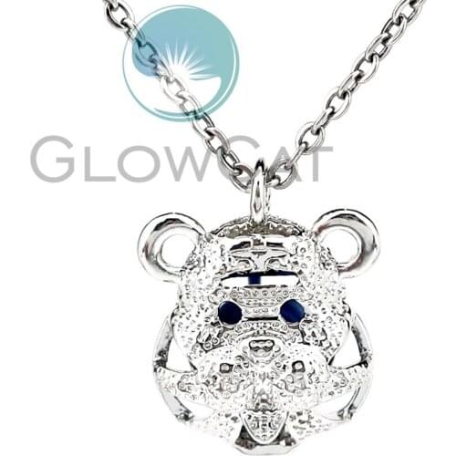 KK1237 Cartoon Cute Tiger Beads Cage Locket Pendant Perfume Diffuser Pearl Cage Necklace