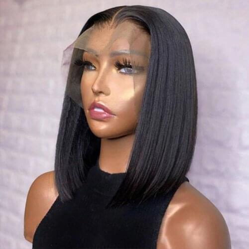 Short Bob Wigs Straight Lace Front Cheap Human Hair Wigs For Women 13x4 Frontal Pre Plucked Baby Hair Brazilian Closure Bob Wig
