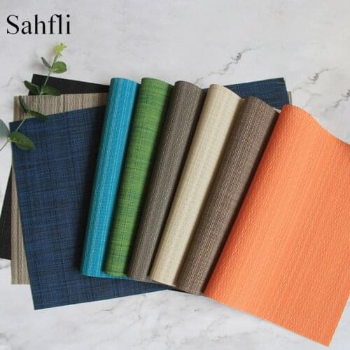Japan Style Table Mat Washable Solid Color Placemat Heat insulation PVC Placemats for Kitchen Dinning Room Bowl Dish Pad Sheet