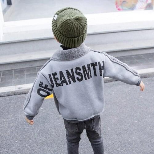 Toddler Boys Fur Coat Outerwear Solid Color Boys Coats Winter Boys Jackets Casual Style Kids Clothing