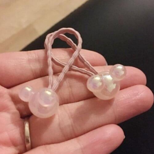 2pcs Cute Bunny Star Princess Headwear Elastic Hair Bands Girls Sparking Mini Headdress Tie Gum Ropes Hair Accessories