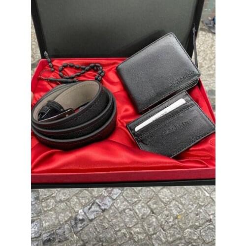 Captain & Polo Black Men 'S Wallet Belt The Kartlıkl Rosary Special Gift Boxed set