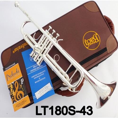 Music Fancier Club Bb Trumpet LT180S-43 Silver Plated Music Instruments Profesional Trumpets 180S43 Included Case Mouthpiece