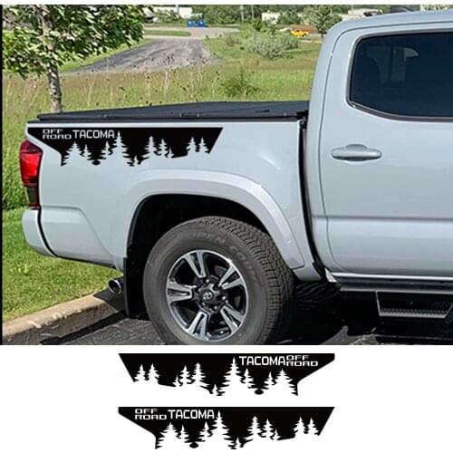 Pickup Rear Trunk Bed Side Stickers For Toyota Tacoma TRD Graphic Trees Vintage Colors Decor Decals Vinyl Cover Auto Accessories