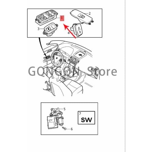 CAR main lift switch 2004-2012vol vov50 s40 drive door switch, electric window lift switch, door window lift switch