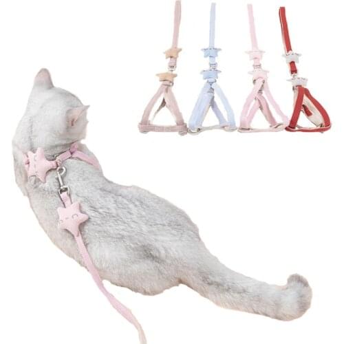 Pet Dog Harness Leash Adjustable Nylon Vest Puppy Dog Star Collar For Small and Medium Dogs Cat Harness Outdoor Walk Arnes Perro