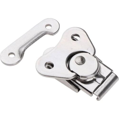 Marine Grade Stainless Steel Swivel Eye Hasp Door Latch Boat - Safety Hasp 60mm Long, Strong Corrosion Resistance