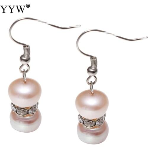 Simple Vintage Pearl Earring For Women Girls Fashion Crystal Potato Rhinestone Jewelry Accessories Mujer Hook Dangle Earrings