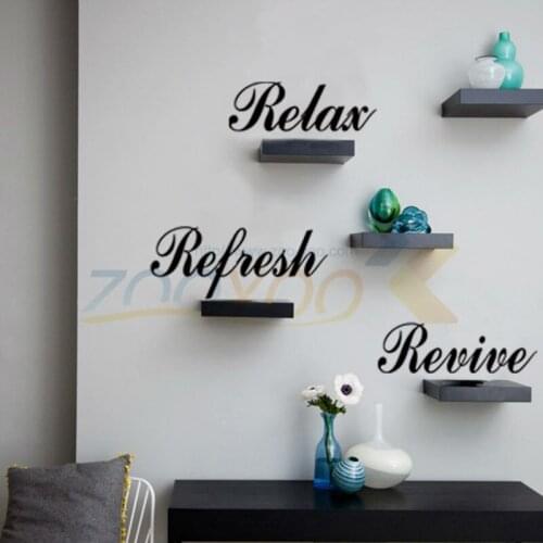 Relax Refresh Revive home decor creativewall decal ZooYoo8141 decorative adesivo de parede removable vinyl wall sticker