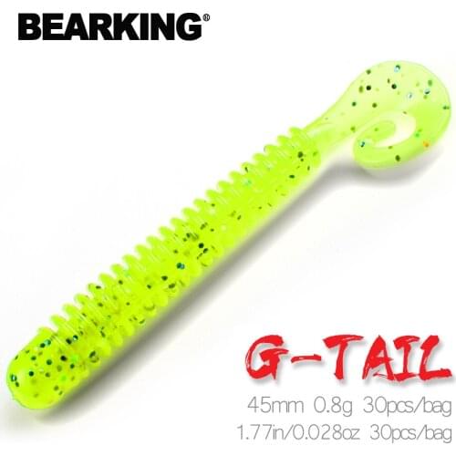 BEARKING Fishing Lure 45mm 0.8g 30pcs / bag G tail Soft Baits Fishing Wobbler Bass Bait Artificial Fishing soft Lure Tacke