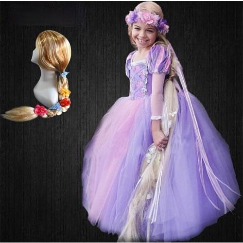 Sofia Rapunzel Dress Children Gorgeous Floor Length Ball Gowns Girls Tangled Cosplay Costume