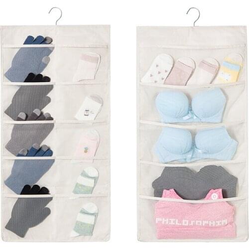 Underwear Storage Hanging Bag Cloth Wall Hanging Dormitory Two-sided Underwear Socks Bra Storage Sorting Bag Oxford cloth